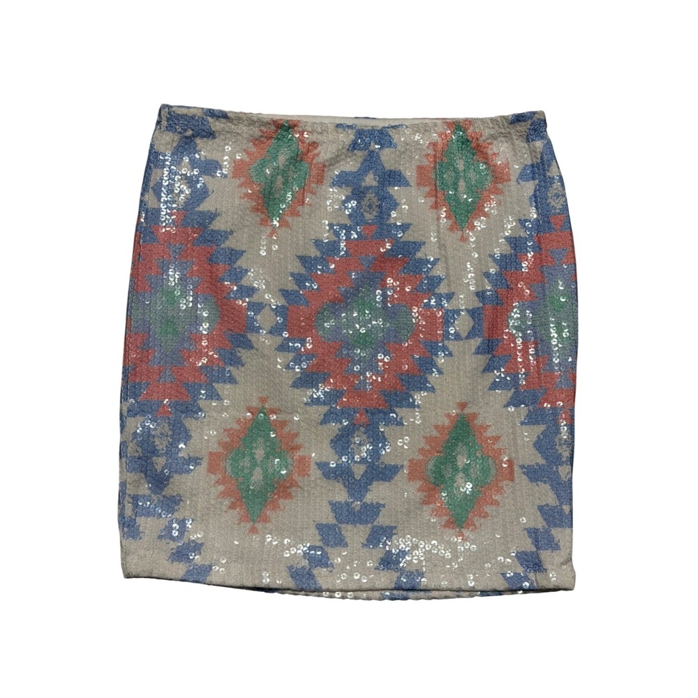 Charlotte Russe Womens Sequin Southwestern Mini Skirt Multicolor NS9141-MULTI S